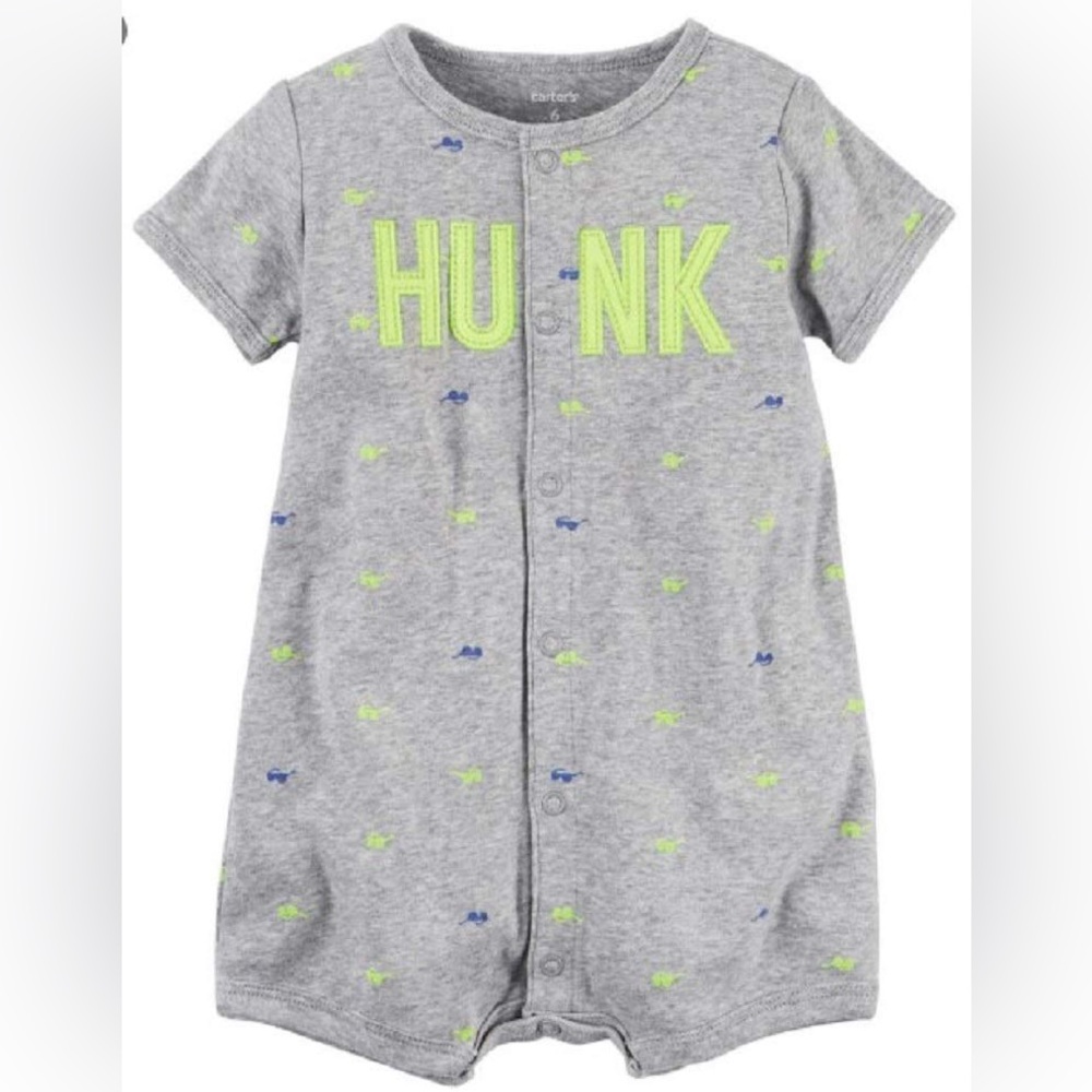 Carter's HUNK Gray Pajama Set with Neon Green and Blue Accents